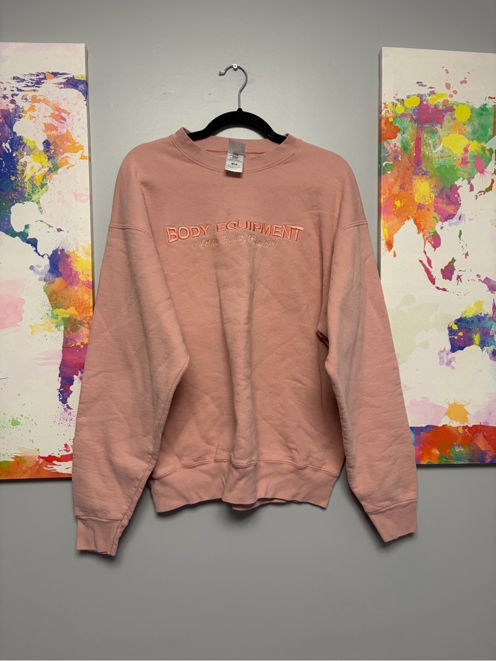 XL Vintage body equipment Pink crew neck sweater
